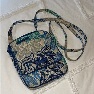Vera Bradley Floral Blue and Gray Crossbody Bag